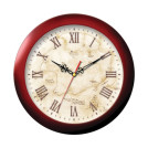 Часы настенные TROYKA 11131150, круг, бежевые с рисунком Карта, коричневая рамка, 29х29х3,5 см