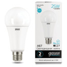 Лампа светодиодная GAUSS, 25(200)Вт, цоколь Е27, груша, нейтральный белый, 25000 ч, LED A67-25W-4100-E27, 73225