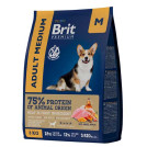 Брит Premium Dog Adult Medium с курицей  для взрослых собак средних пород (10–25 кг), 3 кг 5049950