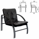 Кресло Аксель, 610х730х760 мм, на металлическом каркасе, кожзам, черное