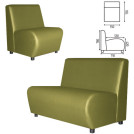 Кресло мягкое Клауд, V-600, 550х750х780 мм, без подлокотников, экокожа, светло-зеленое