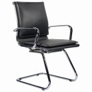 Кресло для приемных и переговорных BRABIX Kayman CF-102, экокожа, хром, черное, 532572