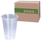 Одноразовые стаканы БЮДЖЕТ 200мл, КОМПЛЕКТ 3000 шт. (30 упаковок по 100 шт.), прозрачные, ПП