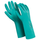 Перчатки нитриловые MANIPULA Дизель, хлопчатобумажное напыление, размер 7 (S), зеленые, N-F-06