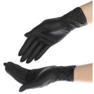Перчатки нитриловые черные, 50 пар (100 шт.), неопудренные, прочные, XL (очень большой), LAIMA, 606296