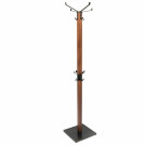 Вешалка-стойка Карина-1, 1,8 м, основание 42 см, 4 крючка + 4 дополнительных, дерево/металл, орех