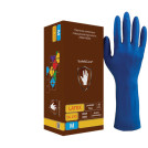 Перчатки латексные смотровые КОМПЛЕКТ 25 пар (50 шт.), M (средний), синие, SAFE&amp;CARE High Risk, DL 215