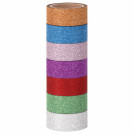 Клейкие ленты полимерные для декора с блестками ИНТЕНСИВ, 15 мм х 3 м, 7 цветов, ОСТРОВ СОКРОВИЩ, 661715
