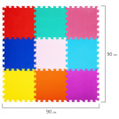 Коврик-пазл напольный 0,9х0,9 м, мягкий, цветной, 9 элементов 30х30 см, толщина 1 см, ЮНЛАНДИЯ, 664663