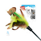 Игрушка для кошек Дразнилка с рыбками на дл. палке/ткань, пластик, куриное перо