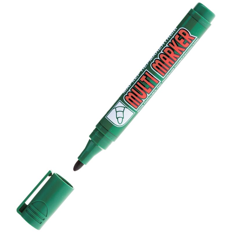 Маркер перм. Crown Multi Marker зеленый, пулевидный, 3мм