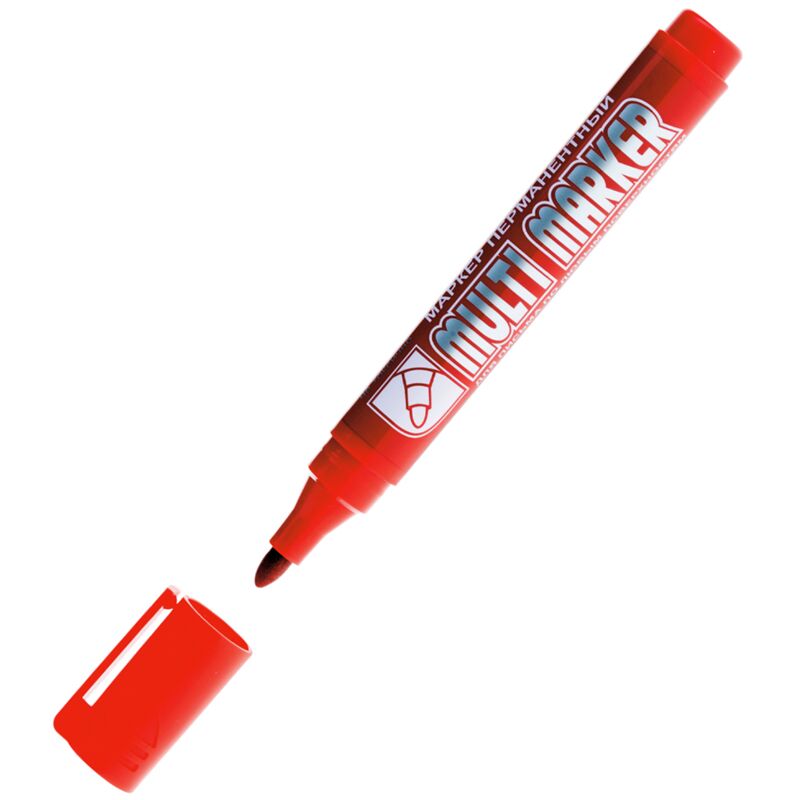 Маркер перманентный Multi marker 3мм красный Crown