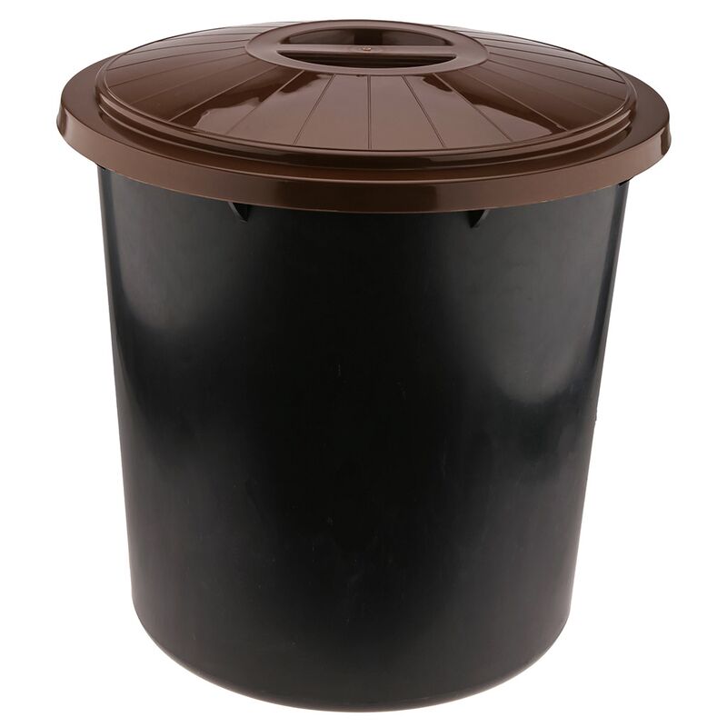 Бак пластмассовый 55л, д48,5см, h46см, с крышкой, хозяйственный (Россия)