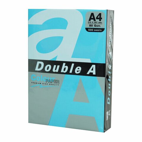 Бумага цветная DOUBLE A, А4 80г 500л интенсив синяя