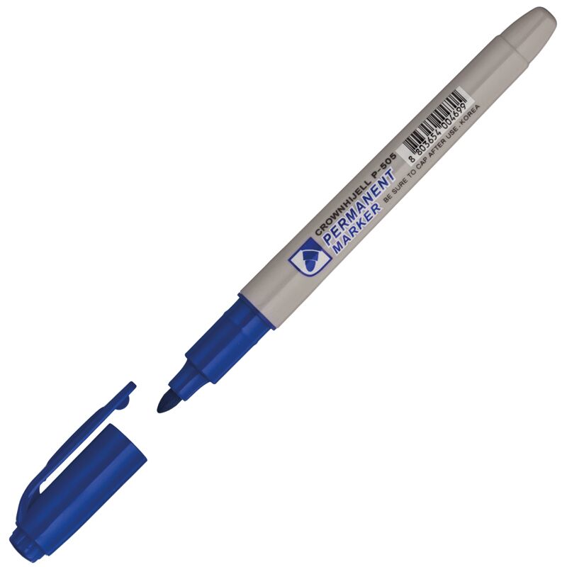 Маркер перм. Crown Multi Marker Slim синий, пулевидный, 2мм
