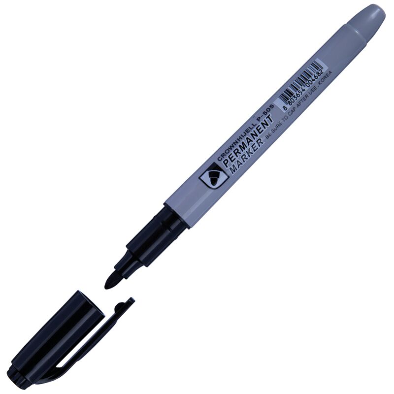 Маркер перманентный Crown "Multi Marker Slim" черный пулевидный 2 мм