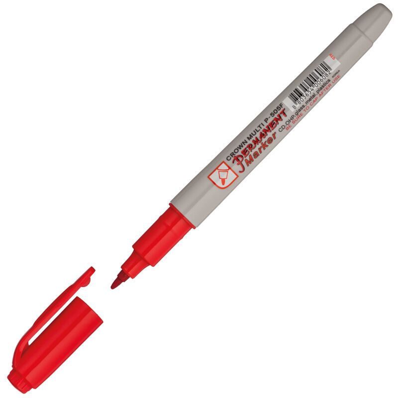 Маркер перм. Crown Multi Marker Super Slim красный, пулевидный, 1мм