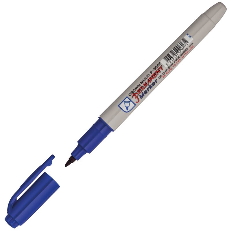 Маркер перм. Crown Multi Marker Super Slim синий, пулевидный, 1мм