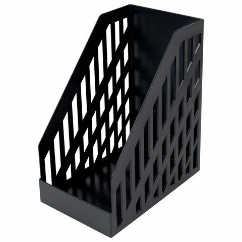 Лоток вертикальный для бумаг BRAUBERG ULTRA увеличенная ширина, 250х160х290 мм, черный