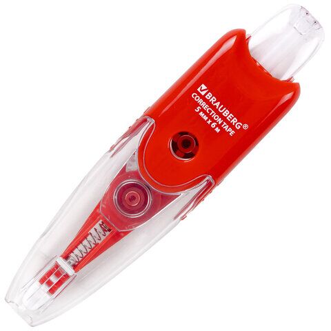 Корректирующая лента 5ммх6м BRAUBERG "Click" корпус прозрачный, автоматическая, блистер, 272660