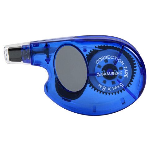 Корректирующая лента 5ммх8м BRAUBERG "Bomb" корпус темно-синий с резиновой вставкой, 273024