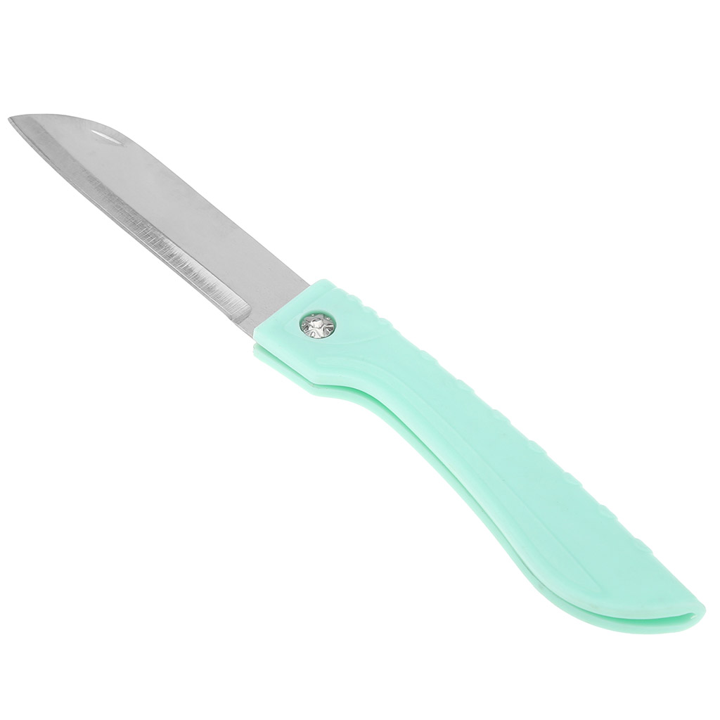 Нож складной из нержавеющей стали "Иван" 75мм, цветная пластмассовая ручка, в п/эт пакете, цвета в ассортименте: голубой, мятный, сиреневый (Китай)