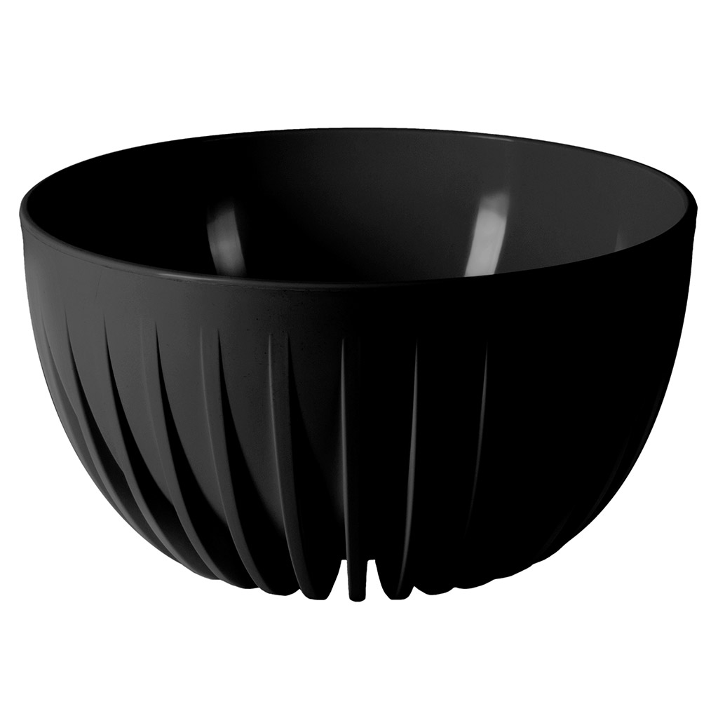 Горшок для цветов пластмассовый "Сигма" 7,9л, д30см, h16см, форма "миска", со вставкой, черный (Россия)