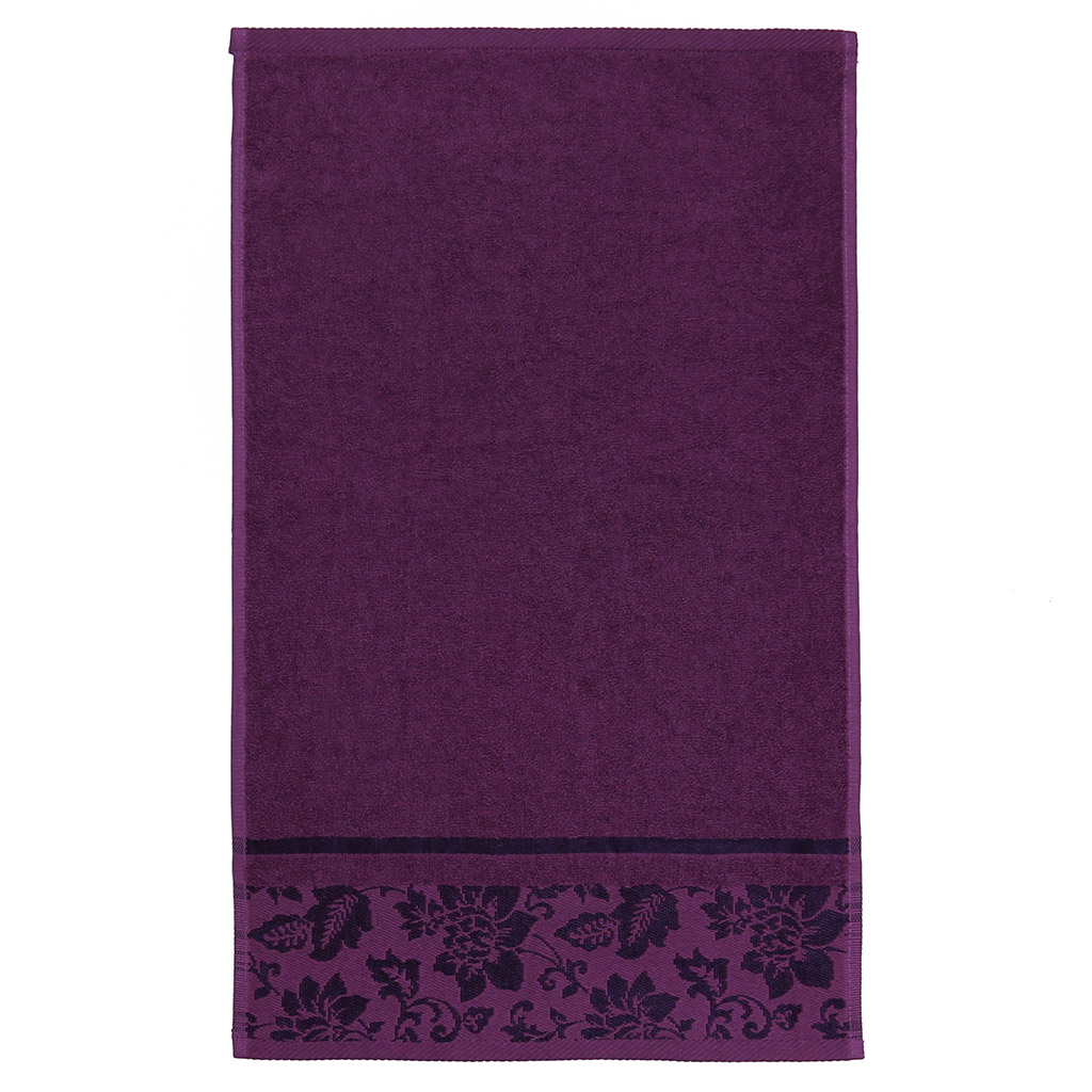 Полотенце махровое "Сильвия" 35х60см, гладкокрашенное, 375г/м2, фиолетовый (Россия)