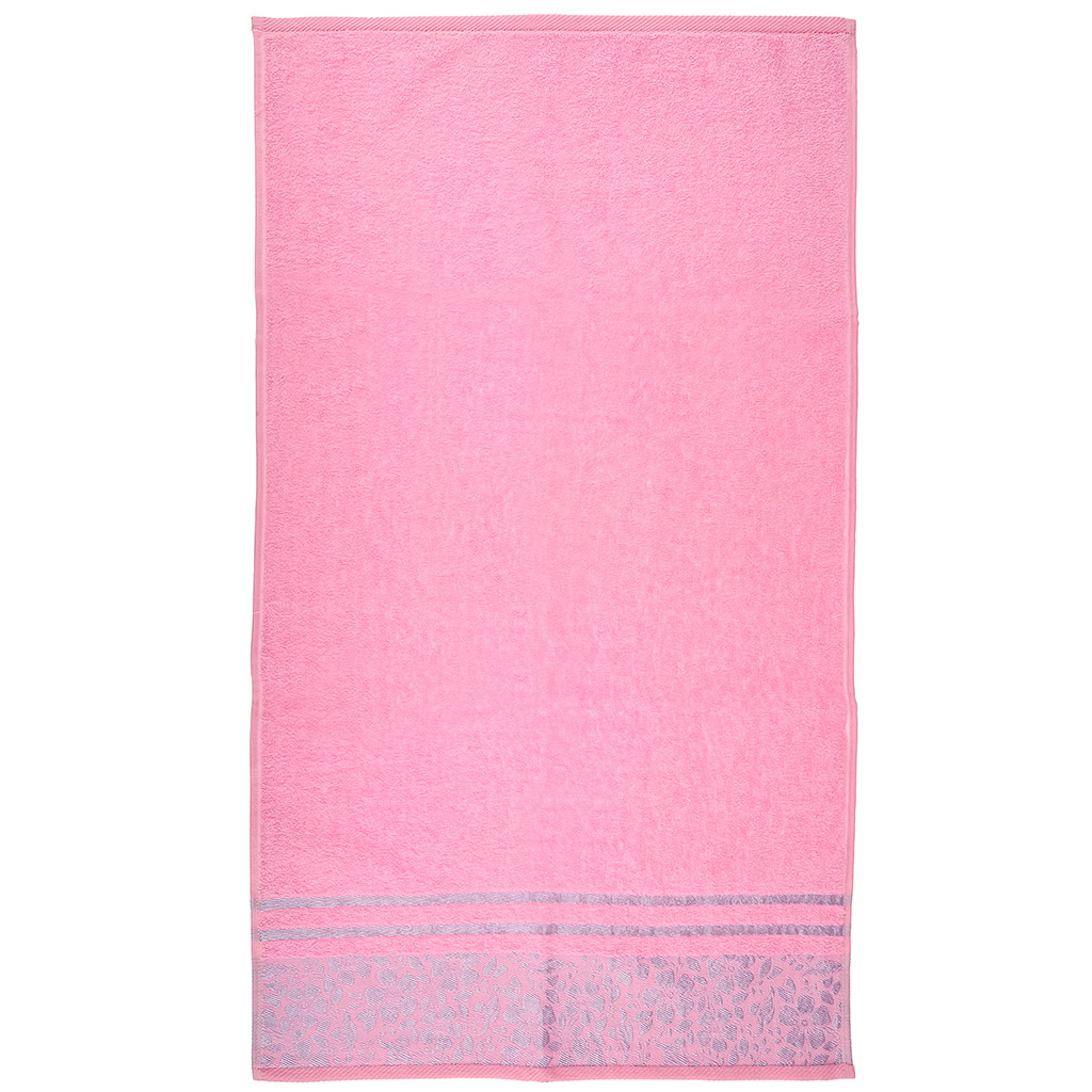 Полотенце махровое "Незабудки" 70х130см, гладкокрашенное, 375г/м2, пастельно розовый (Россия)