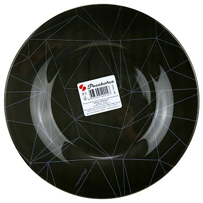 Тарелка мелкая стеклянная д195мм, h15мм, Pasabahce "Линеа Блэк (Linea Black)"