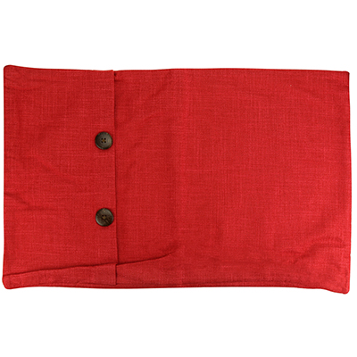 Наволочка декоративная 32х50см "Пуговицы" красный, 2-х сторонняя, искусственная ткань, подкладка-флизелин, на молнии (Китай)