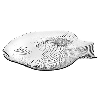 Тарелка мелкая стеклянная 250х360мм, форма "Рыба", Pasabahce "Марин (Marine)"