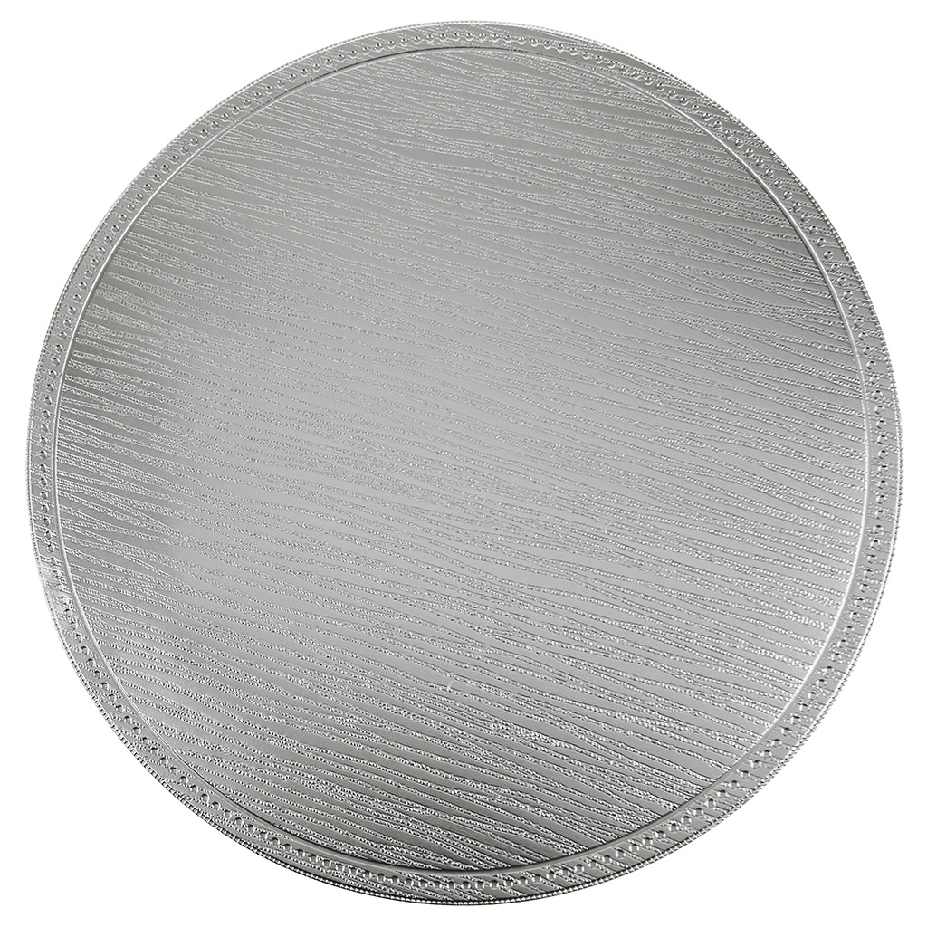 Салфетка декоративная "Сияние" д38см ПВХ, серебро (Китай)