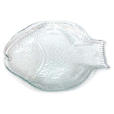 Тарелка мелкая стеклянная 198х158мм, форма "Рыба", Pasabahce "Марин (Marine)"