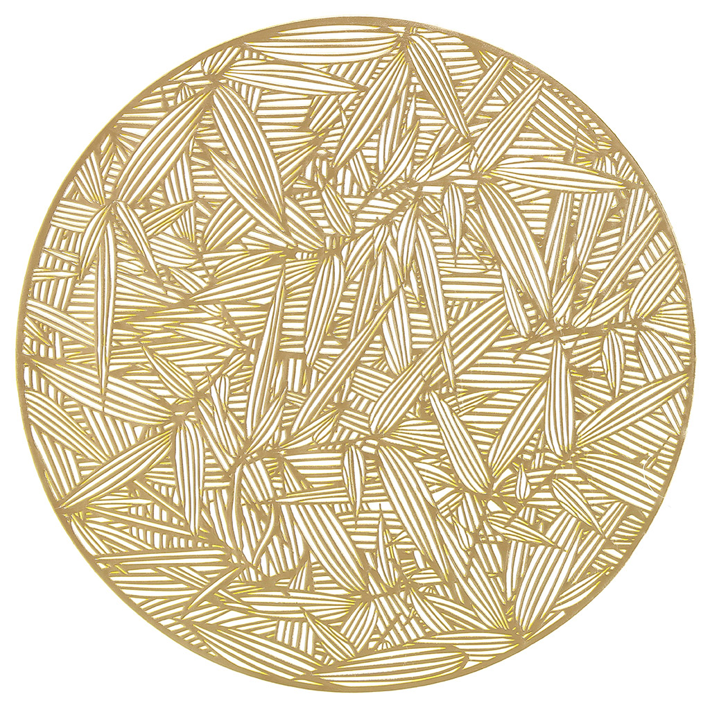 Салфетка декоративная "Бамбук" д38см ПВХ, золото (Китай)