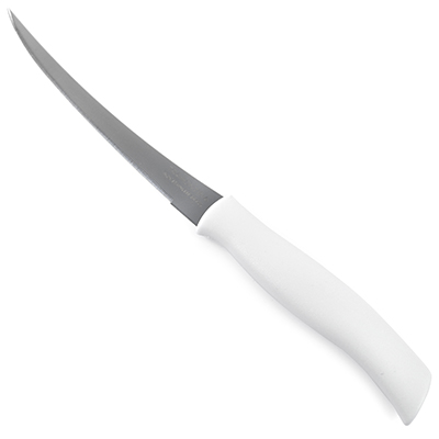 Нож для помидоров и цитрусовых "Tramontina Athus" 12см, пластмассовая ручка, с зубчиками, белый (Бразилия)
