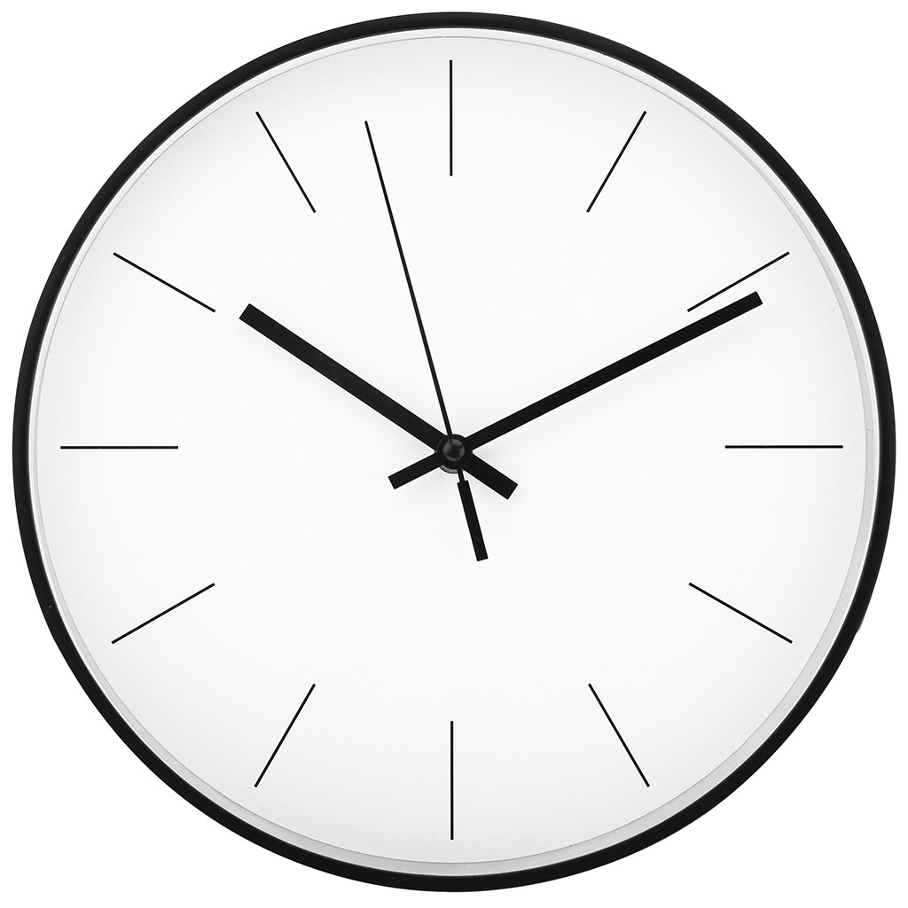Часы настенные "Аполлон" д30х4,3см, мягкий ход, циферблат белый, пластм. черный, в коробке (Китай)