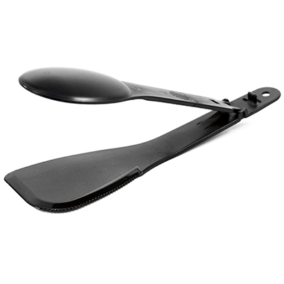 Щипцы-лопатка для тефлоновой посуды кулинарные пластмассовые 4 в 1: ложка, лопатка, нож, щипцы, рабочая t до +250С (Россия)