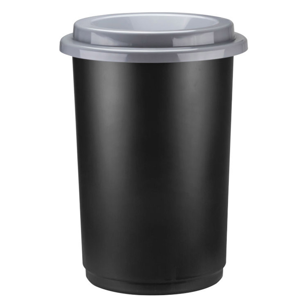 Ведро для мусора пластмассовое "ЭКО" 50л, д42см, h59см, серый (Россия)