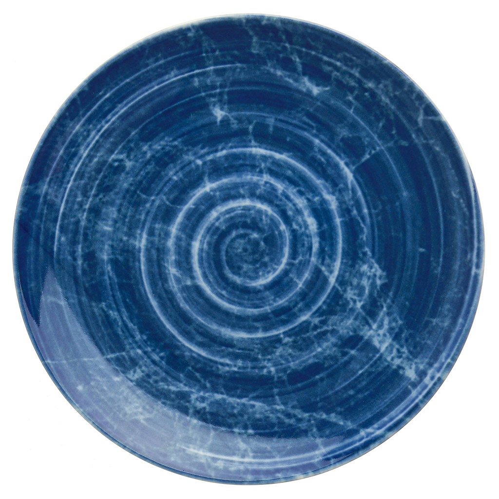 Тарелка мелкая фарфоровая "Иллюзия" д190мм, форма "Катя", синий (Беларусь)