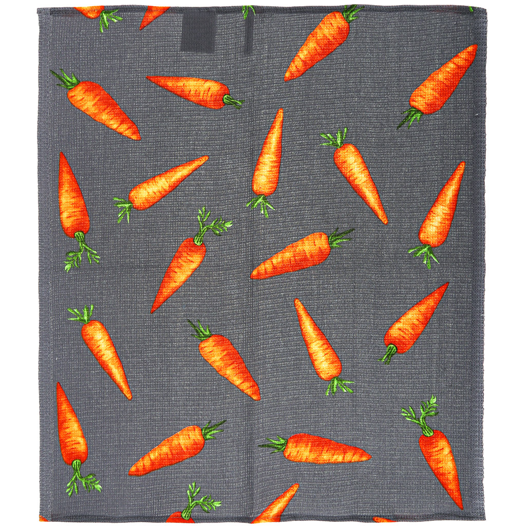 Полотенце кухонное 50х60см "Морковка", вафельное полотно 180г/м2, хлопок 100%, без упаковки, "Домашняя мода" (Россия)