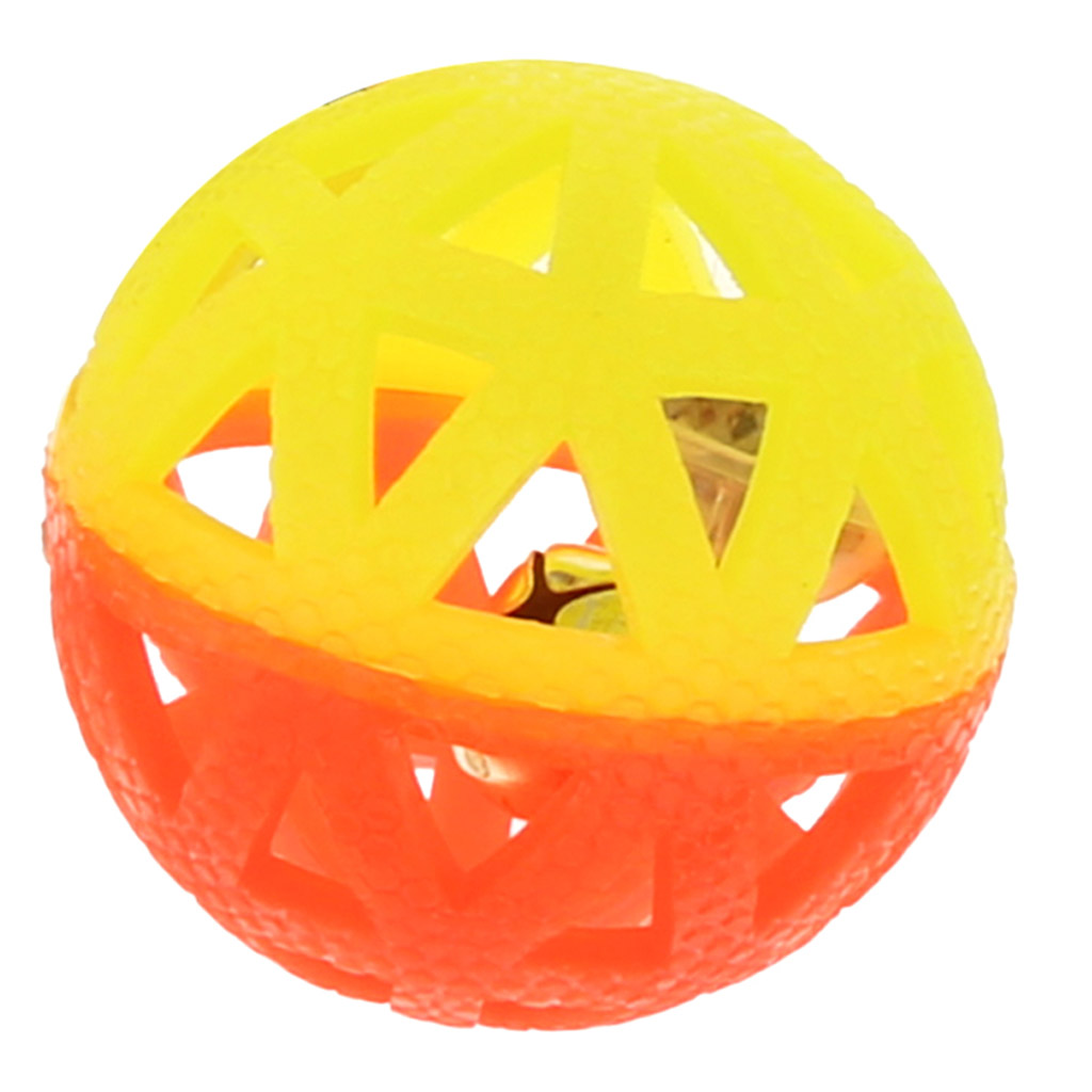 Игрушка для собаки "Мяч-погремушка" д7см h7см, ПВХ, светящаяся, на картоне, двухцветная, цвета в ассортименте: зеленый/коралловый, зеленый/фуксия, желтый/коралловый (Китай) "Пэт тойс (Pet toys)"