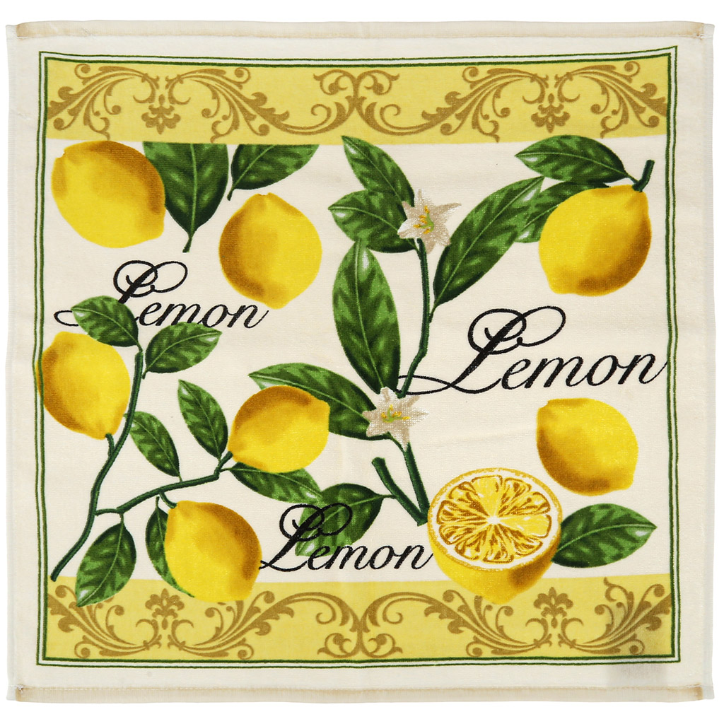 Салфетка махровая 45х45см "Лимоны", плотность 290гр/м2, 100% хлопок, Bolangde (Китай)