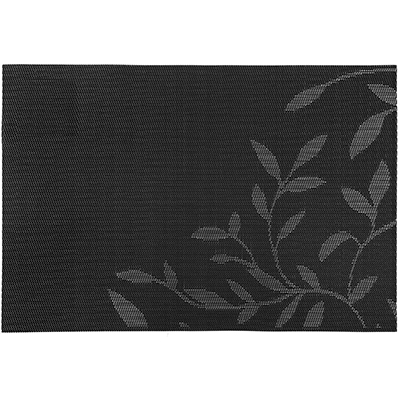 Салфетка под горячее (термосалфетка) "Веточки уголок" 30х45см ПВХ, черно-серый (Китай)