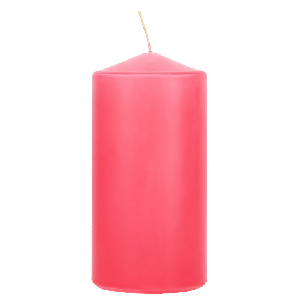 Свеча "Столбик" д6см, h12см, розовый, время горения 24ч, 270гр, "Euro Candle" (Россия)