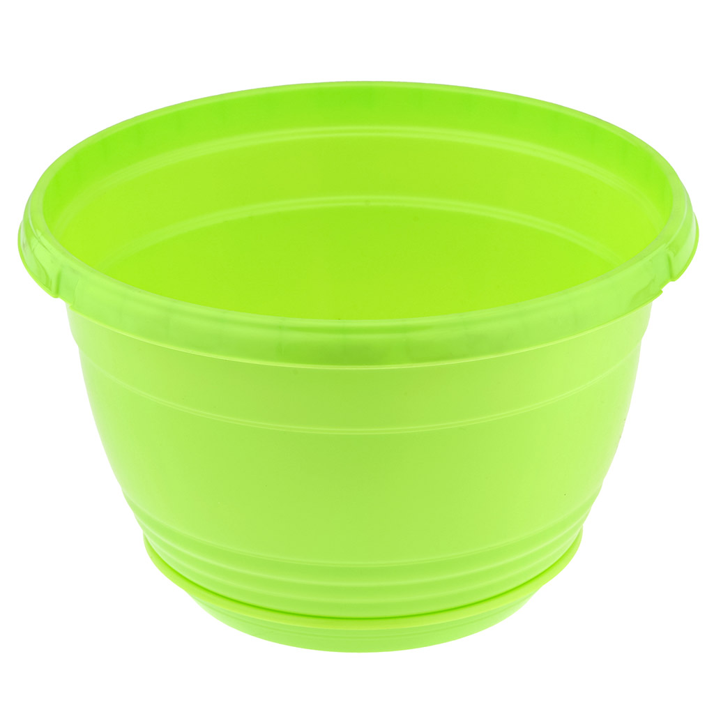 Горшок для цветов пластмассовый "Глория" 4,2л, д25см, h16см, с поддоном, зеленый (Россия)