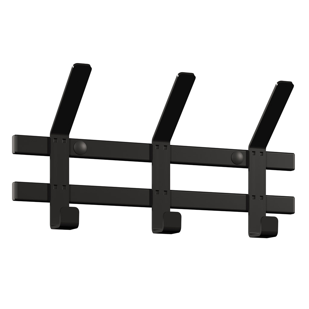Вешалка настенная для верхней одежды "Торонто 3" 34х8,5х16,8см, 3 крючка, металл, черный (Россия)