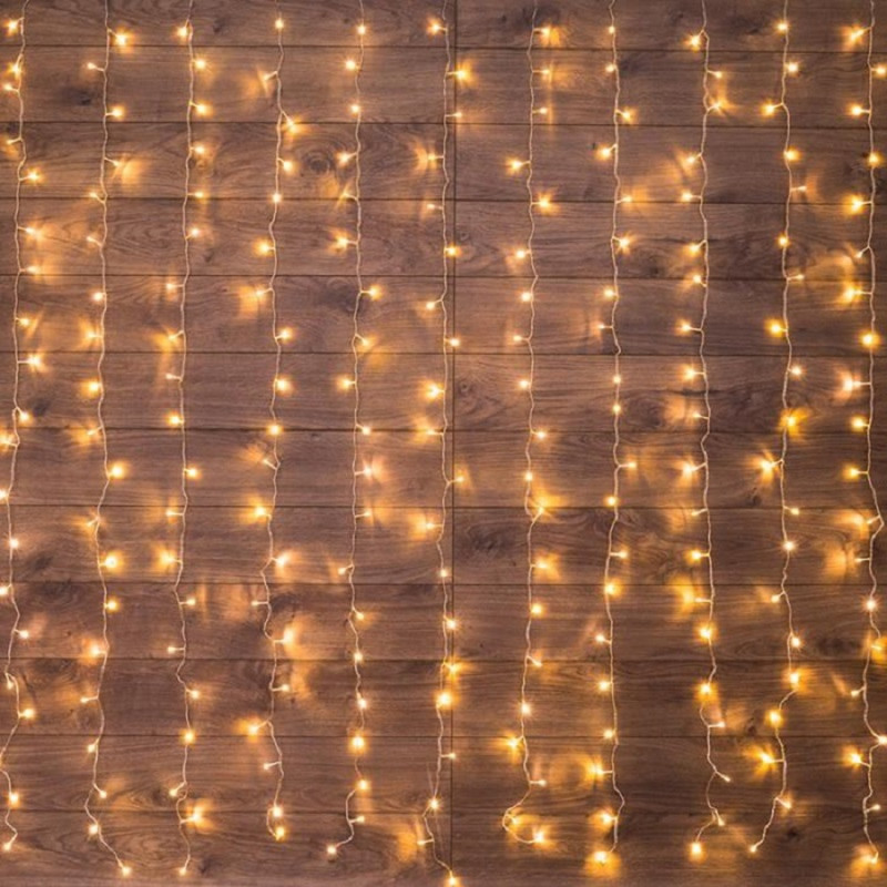 Гирлянда светодиодная Дождь 2,5x2 м, 300 LED, шарики, мерц, Теп бел 235-056