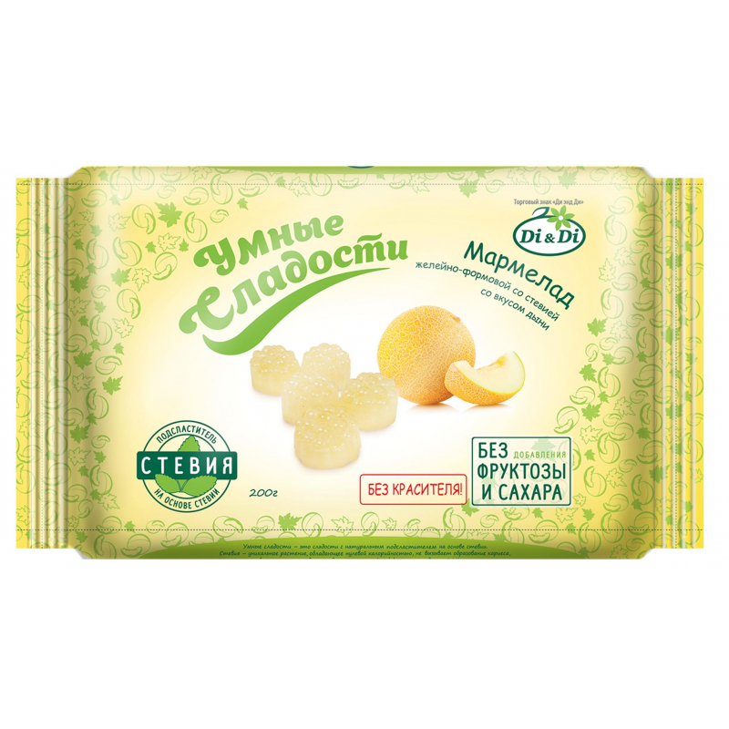 Мармелад Умные сладости Di&ampDi желейно-формовой со вкусом дыни,стевия,200г