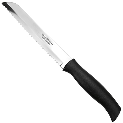 "Tramontina Athus" Нож для хлеба 18см, пластмассовая ручка, с зубчиками (Бразилия)